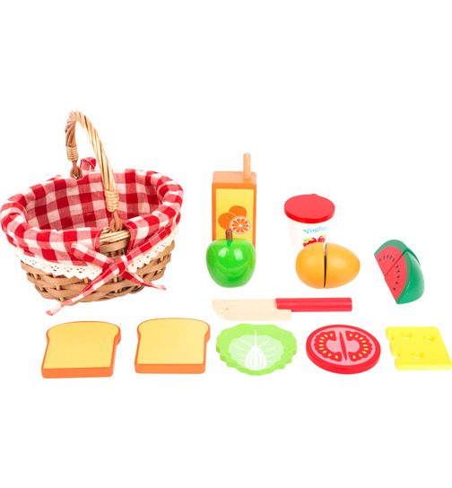 small foot Picknickkorb mit Schneide-Lebensmitteln