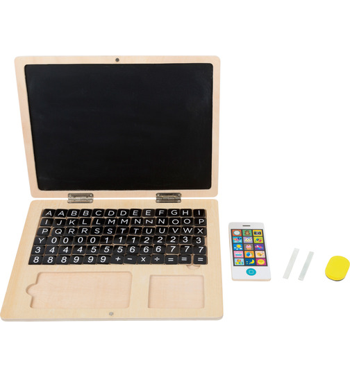 small foot Kinder Holz-Laptop mit Magnettafel