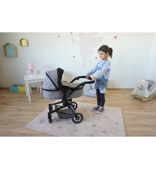 knorrtoys Puppenwagen Boonk stone black