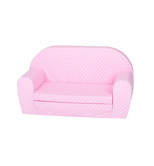 knorrtoys Kindersofa Pink White Dots
