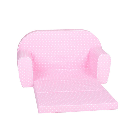 knorrtoys Kindersofa Pink White Dots