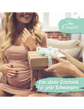 Emadele Mutterpass Stoffhülle Herz-Fuß dunkelgrau