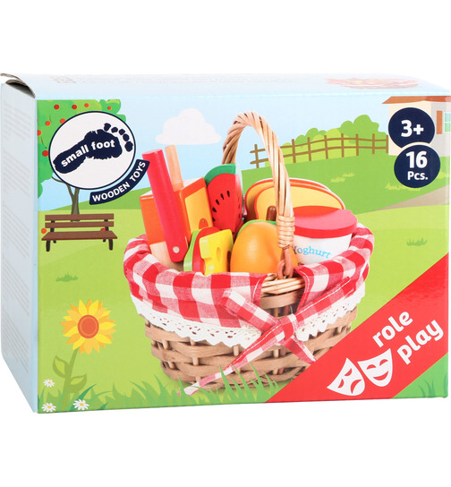 small foot Picknickkorb mit Schneide-Lebensmitteln