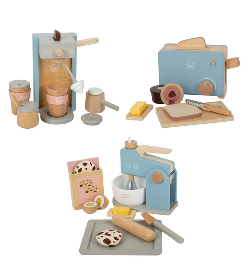 small foot Kinder - Küchenset tasty 3in1 Mixer + Toaster+ Kaffeemaschine