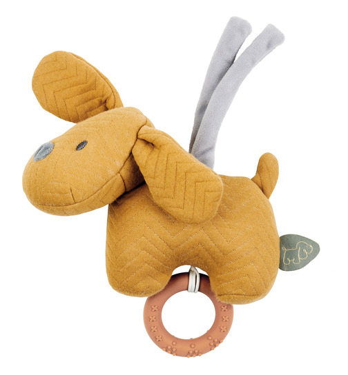 Nattou Charlie Mini-Spieluhr Hund Jacqard Karamell