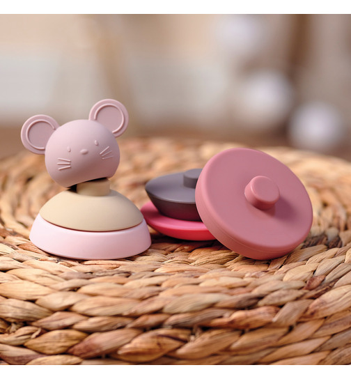 Nattou Silicon Stehaufmnnchen Maus rosa-pink