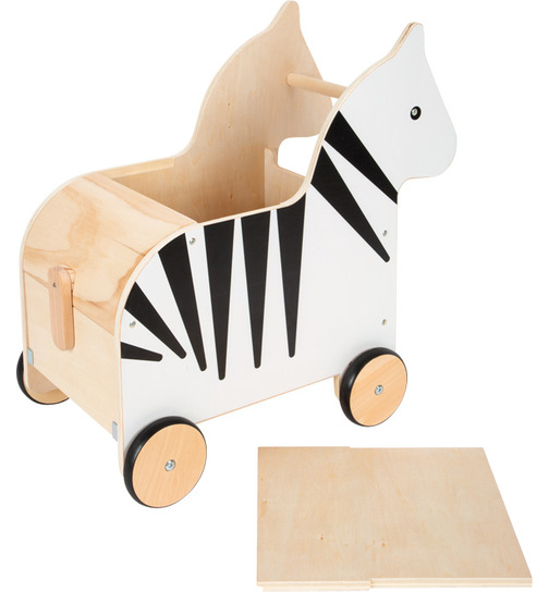 small foot Spielzeugkiste mit Rollen Wildlife Zebra